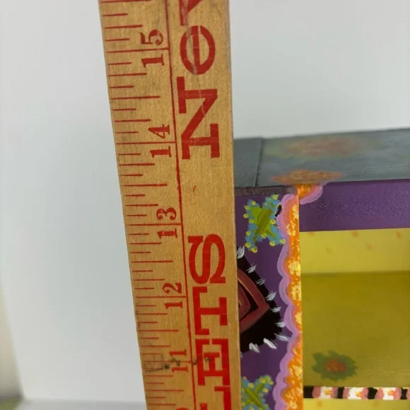 Colorful Handpainted Wooden Shelf-whimsical Artsy
